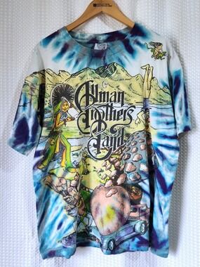 Vintage Allman Brothers Band Shirt 1995 XL Tie Dye Wild Oats Single Stitch Psych